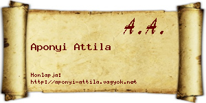 Aponyi Attila névjegykártya